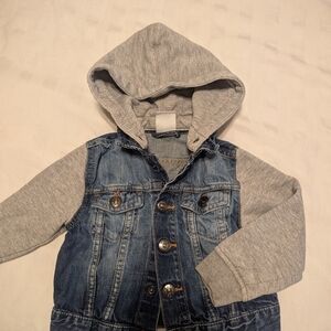 Kids Denim and Gray Hooded Jacket